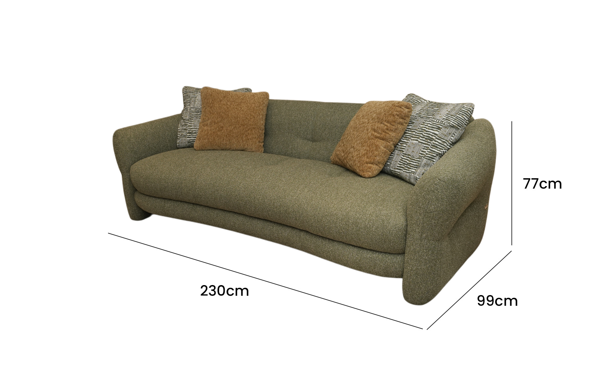 Home Decor Erwin Sofa Side View Size