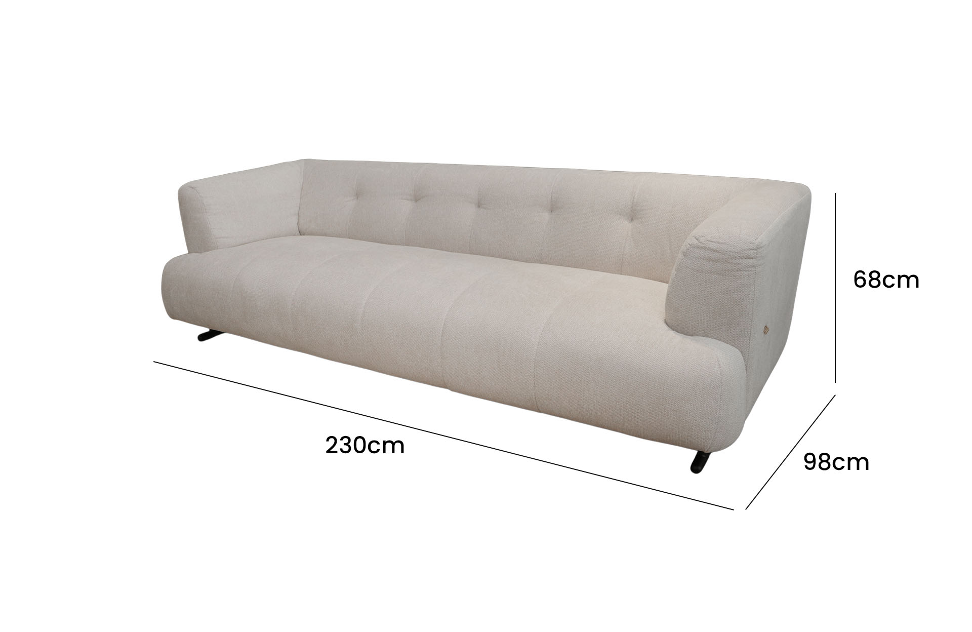 Home Decor Lumis Sofa Side View Size