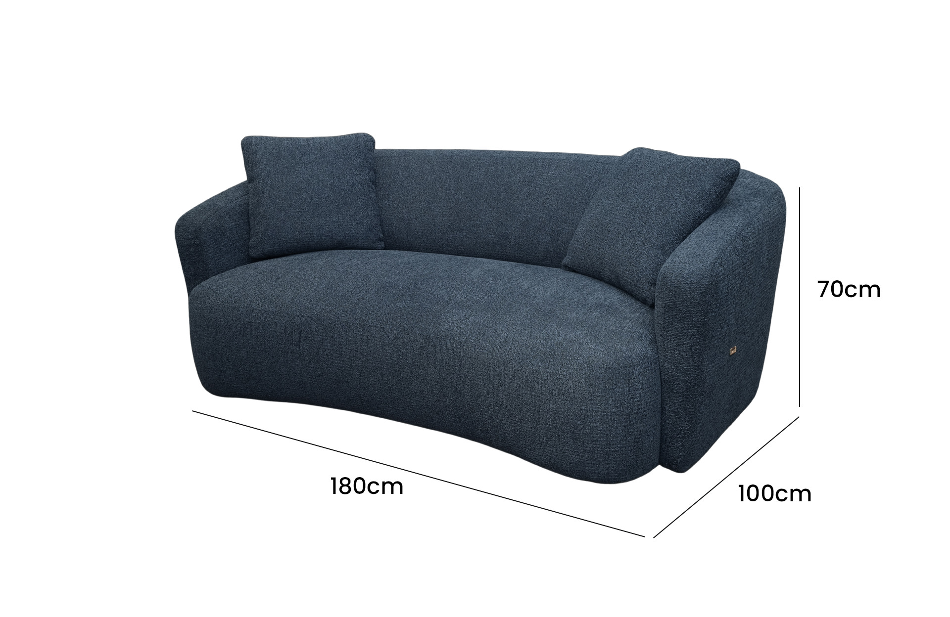 Home Decor Malea Sofa Side View SIze