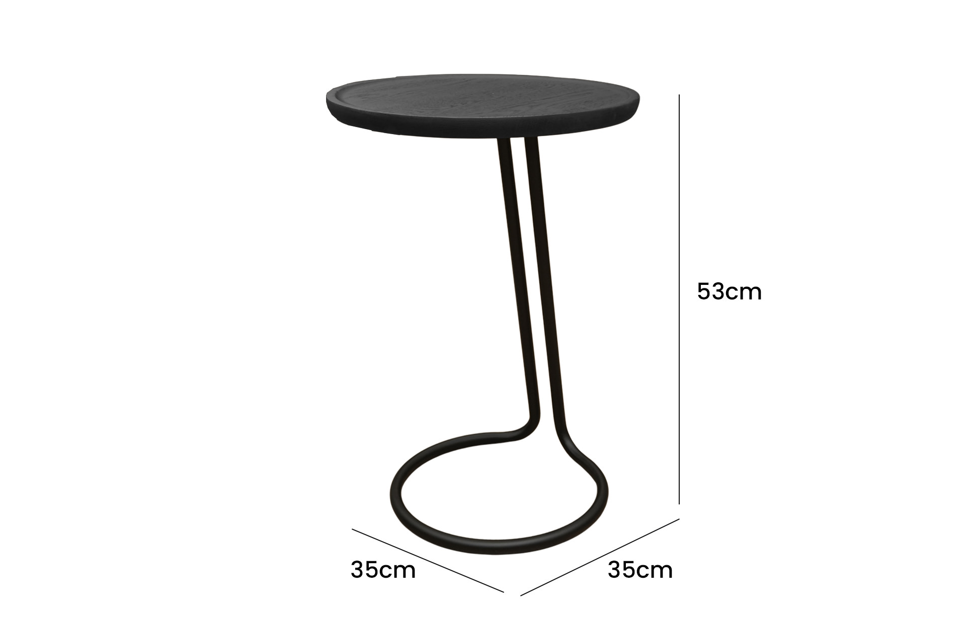 Home Decor Saul Side Table Side View Size