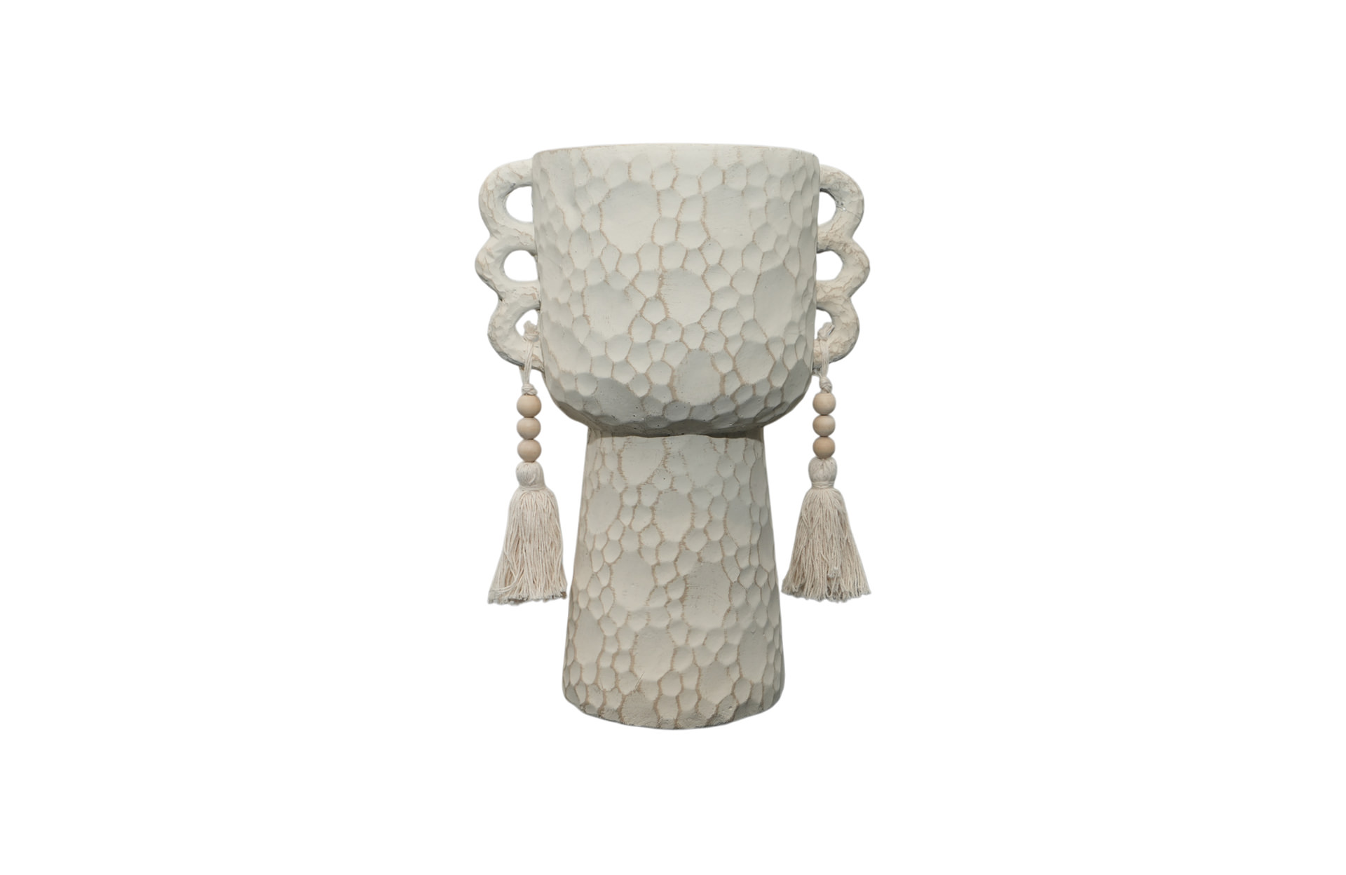 Home Decor 460279 Planter with Hanging Tassel Front View