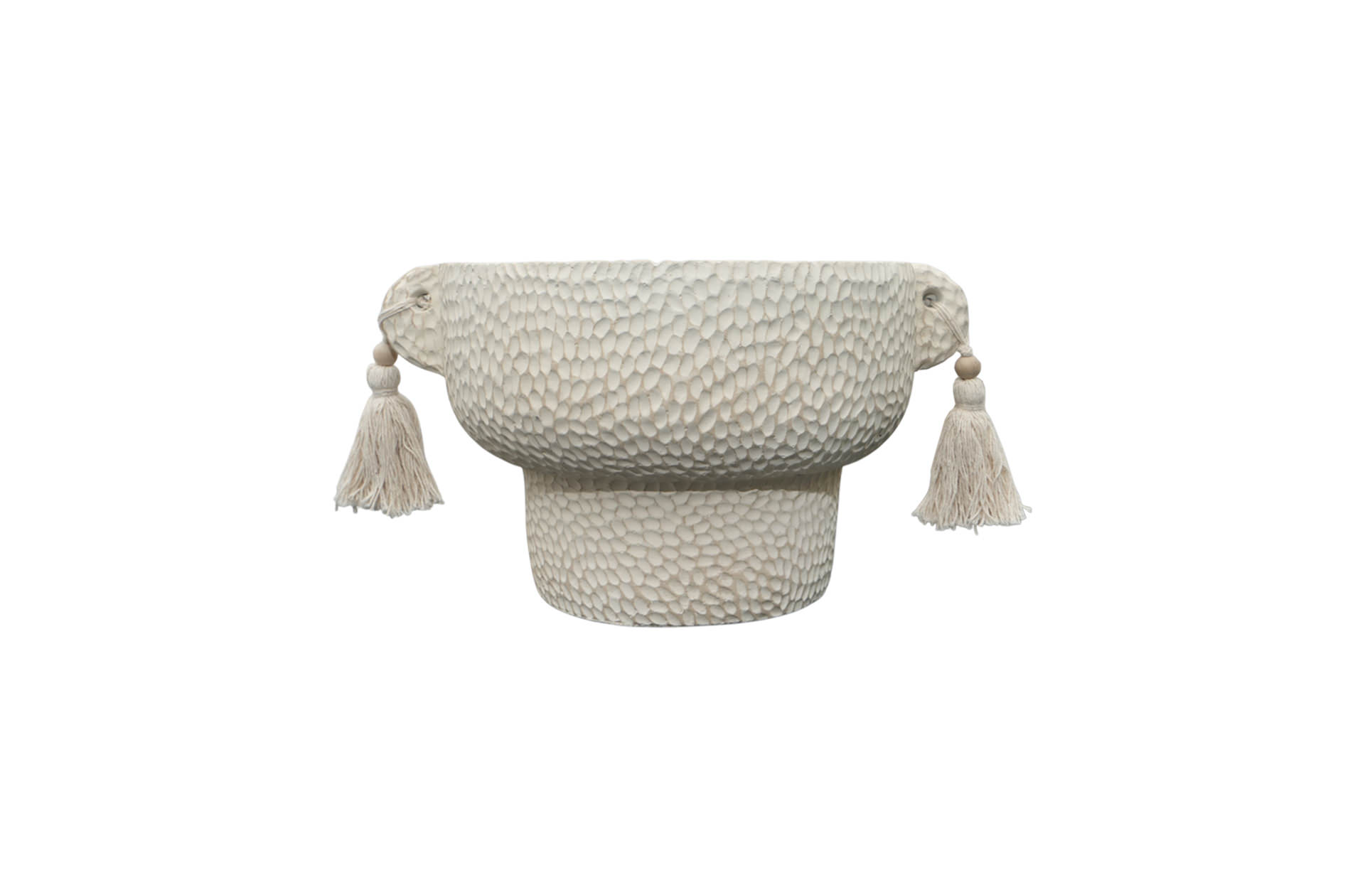 Home Decor 460281 Planter with Hanging Tassel Front View