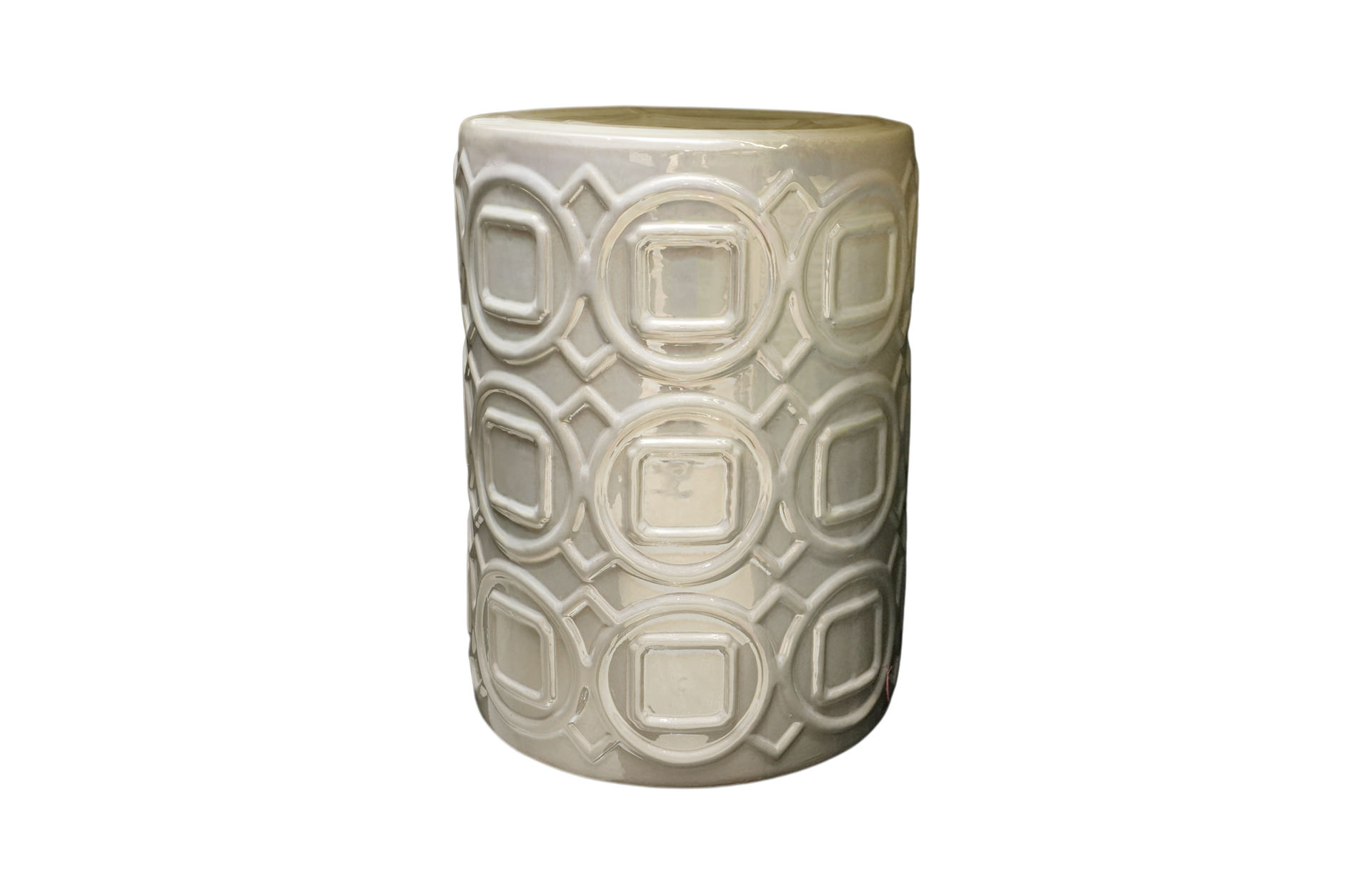 Home Decor 60080 Shelby Iridescent Glaze Ceramic Garden Stool Front View