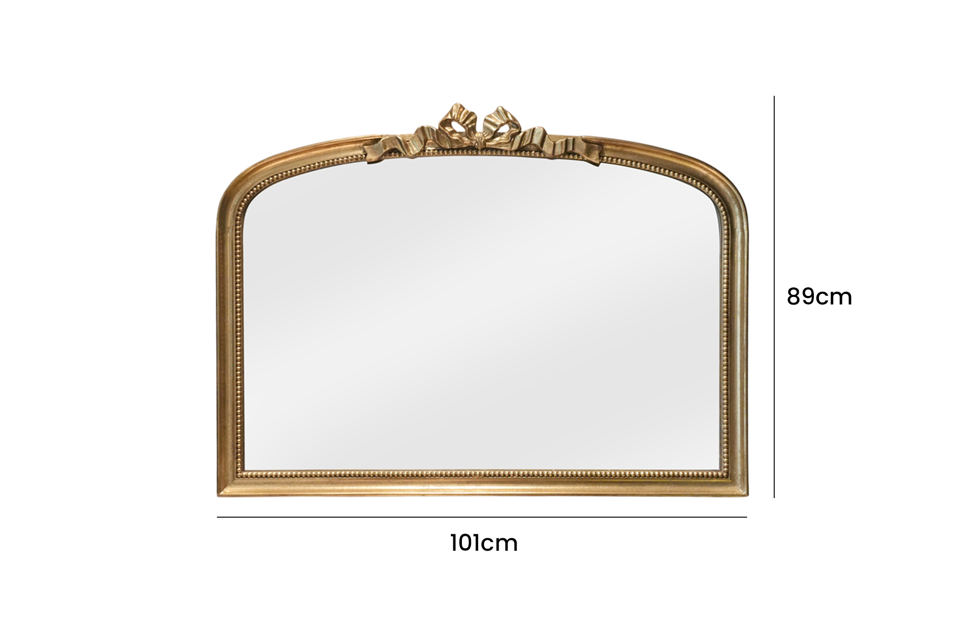 Home Decor 84977-DS Metal Wall Mirror Front View Size