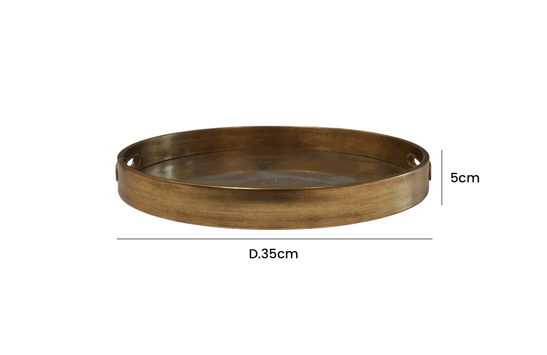 Home Decor 86755 Round Decorative Tray Small Front View Size