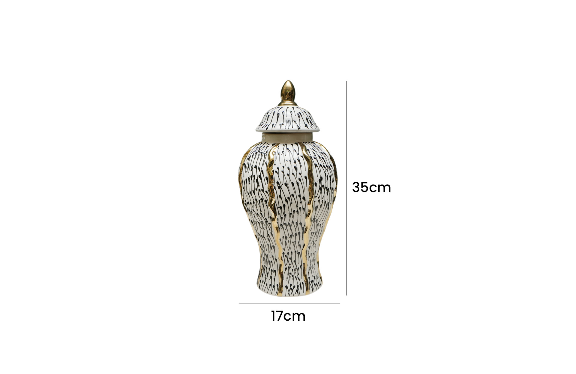 Home Decor Ceramic Decorate Jar V Design 21 Front View Size