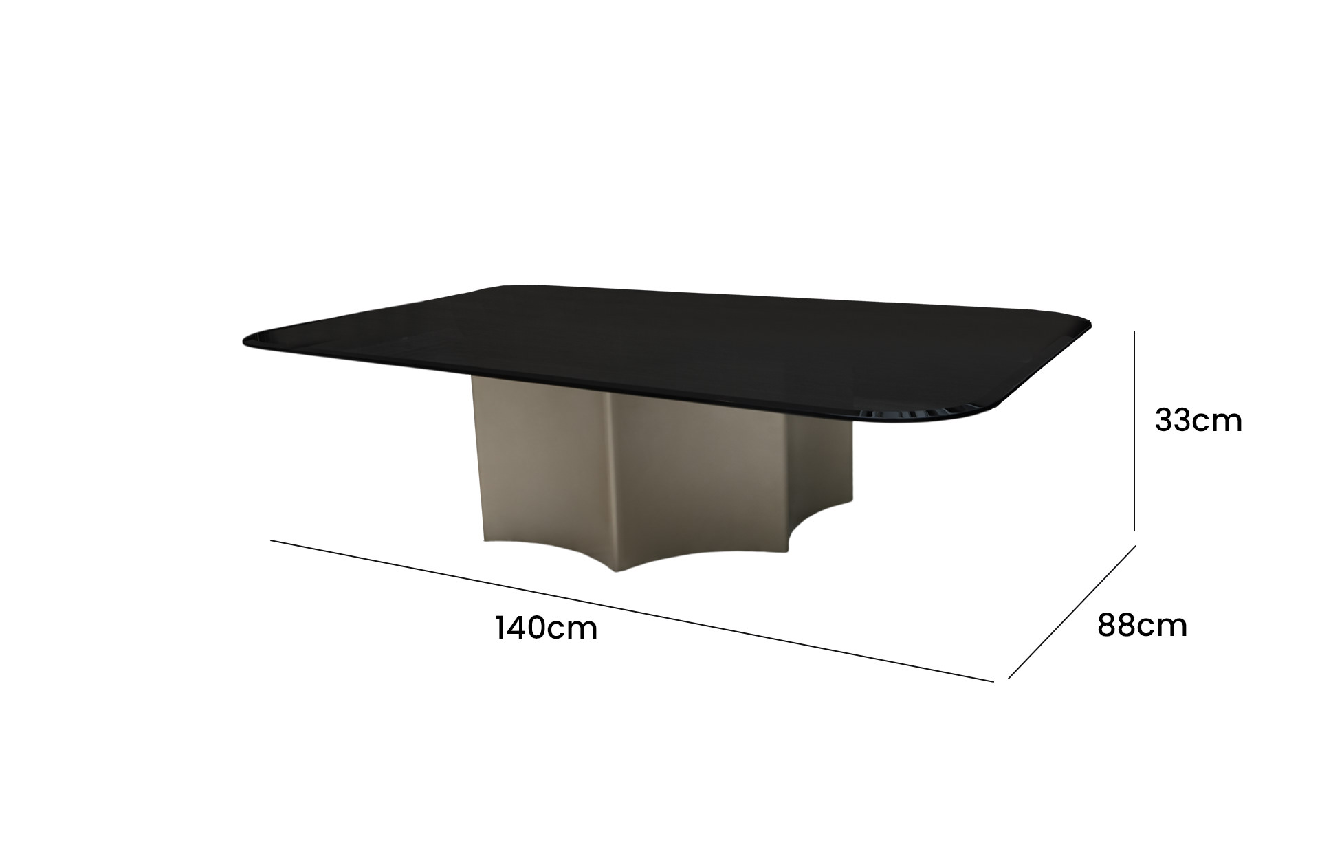 Home Decor Coffee Table 022A1.4 Side View Size