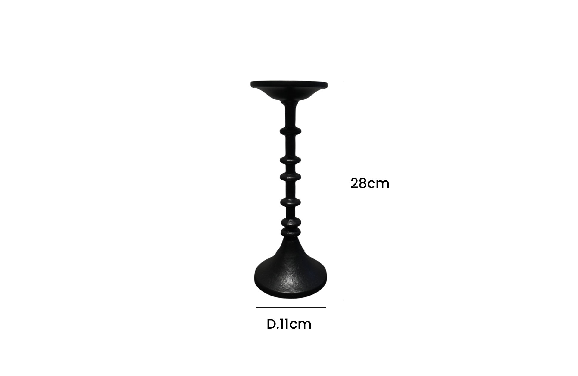 Home Decor D6075 Candle Holder Front View Size