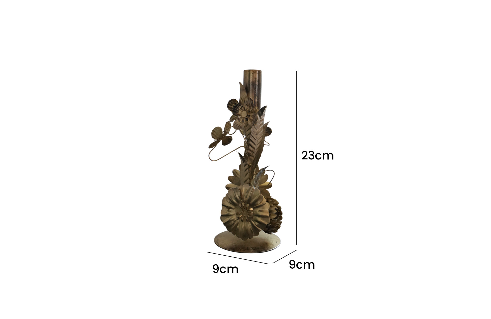 Home Decor D8539 Taper Holder Side View Size