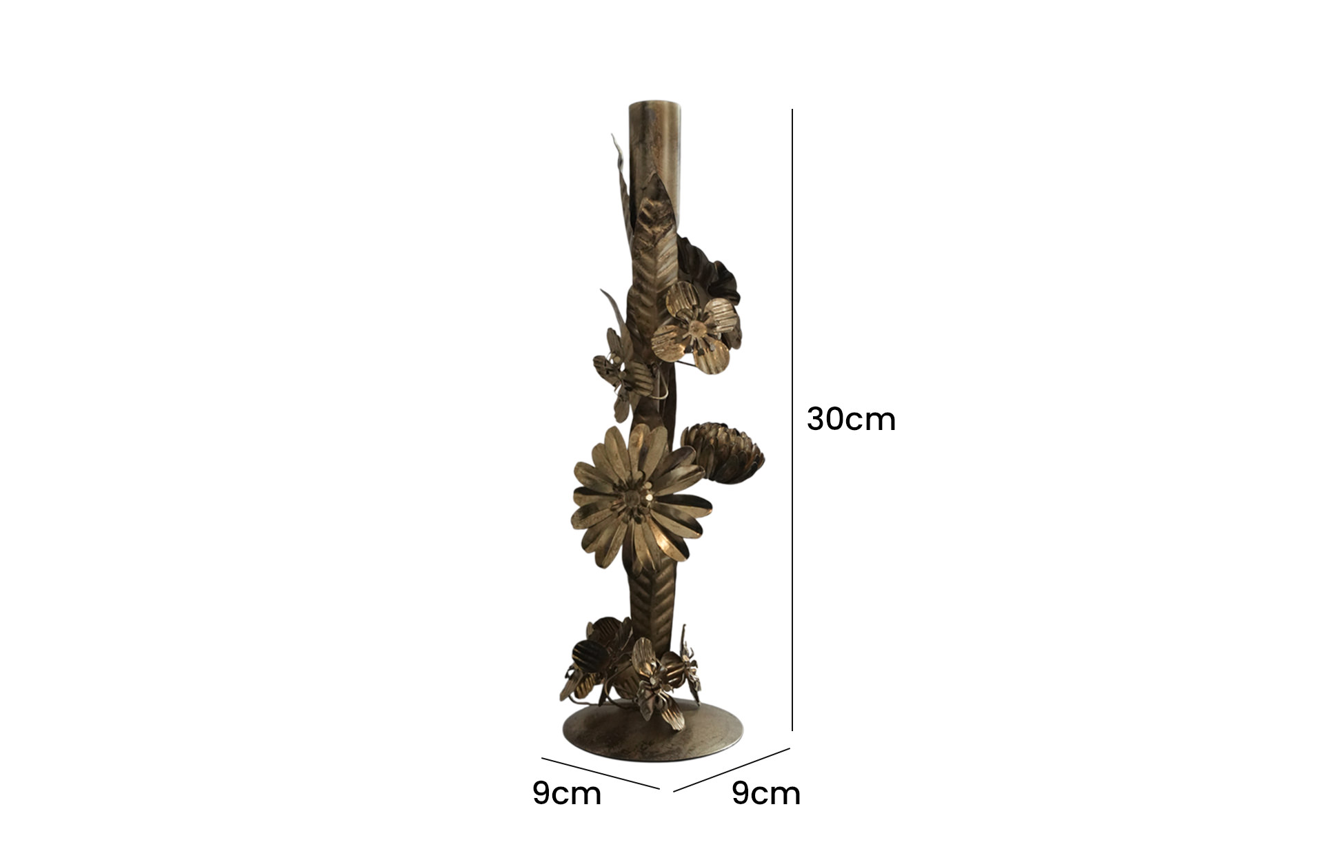 Home Decor D8540 Taper Holder Side View Size