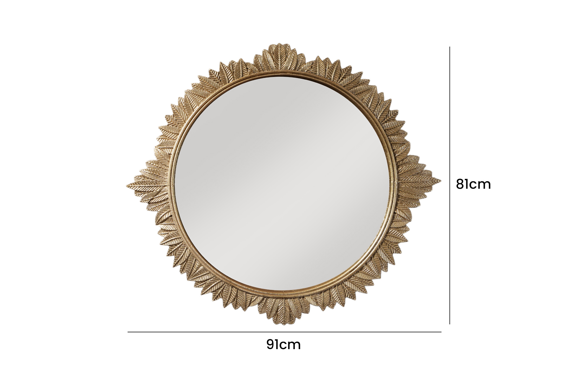 Home Decor D9057-DS Wall Mirror Front View Size