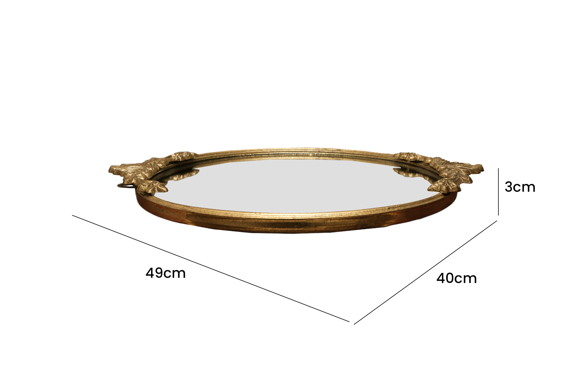 Home Decor D9059-DS Decorative Tray Front View Size