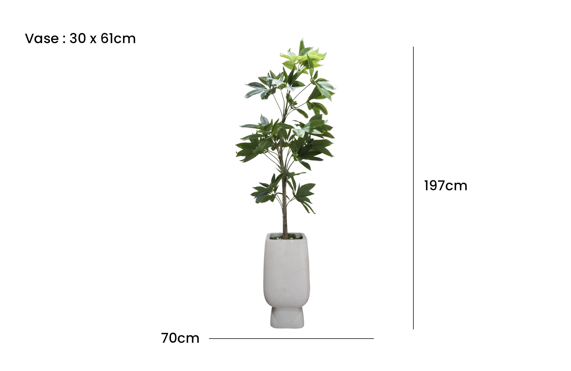 Home Decor GCR314L Vase Large & Manggis 150 Front View Size