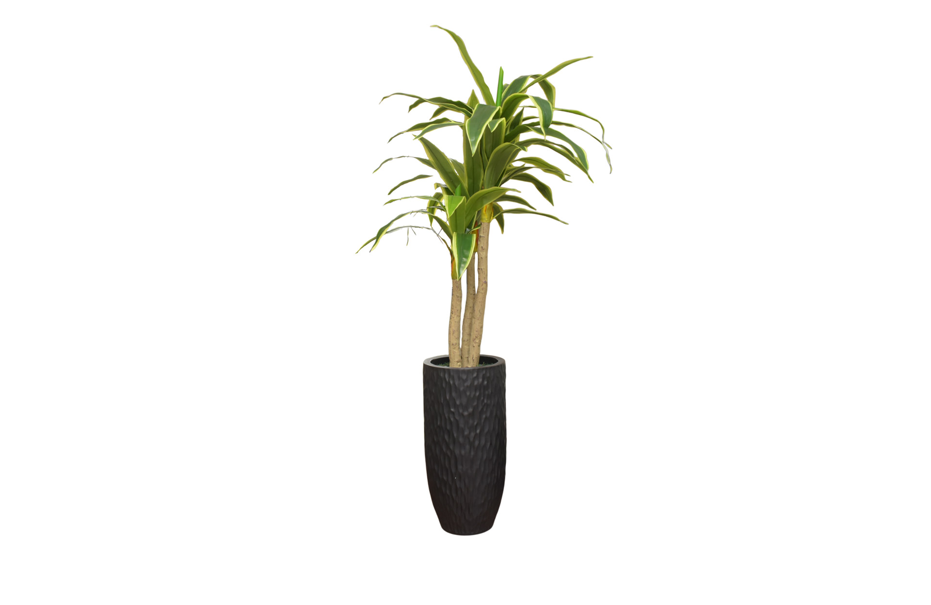 Home Decor Planter Vase Large Abstrak Black Doff & Pandan Bali 180 B Front View