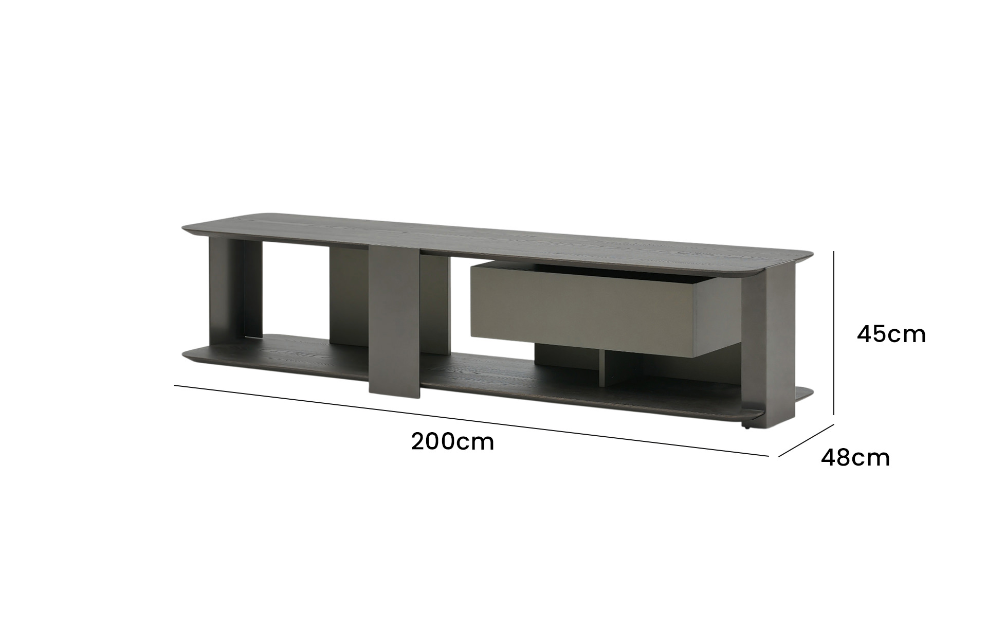 Home Decor TV Stand 985F2.0 Side View Size